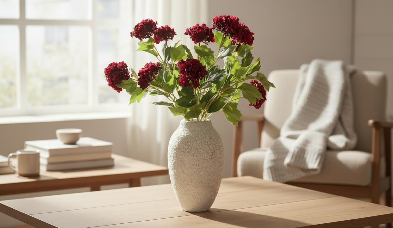Τρία κλαδιά ορτανσίας Bloom